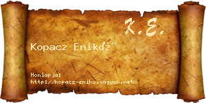 Kopacz Enikő névjegykártya